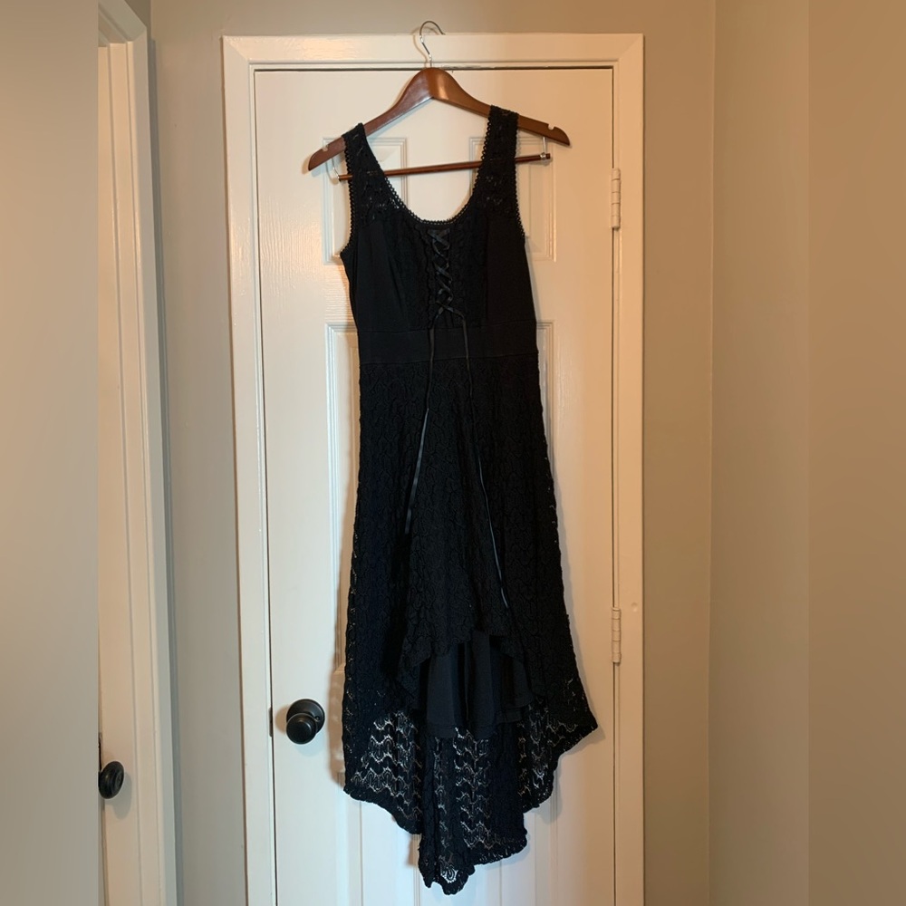 Royal Bones Black High Low Lace Dress